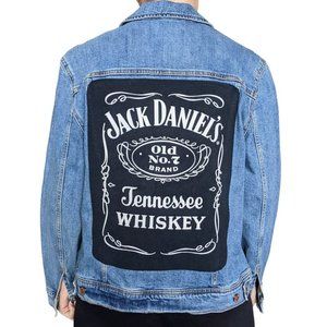 Jack Daniel's Tennessee Whiskey Jean Jacket Repurposed One Of A Kind Upcycled Xl